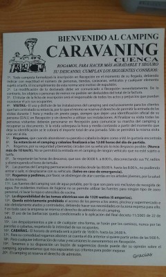 Normas del camping