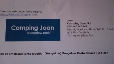 dirección camping
